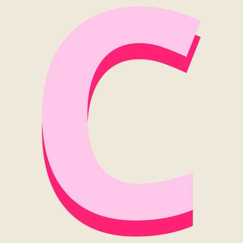 Pop- und moderner rosafarbener Buchstabe c