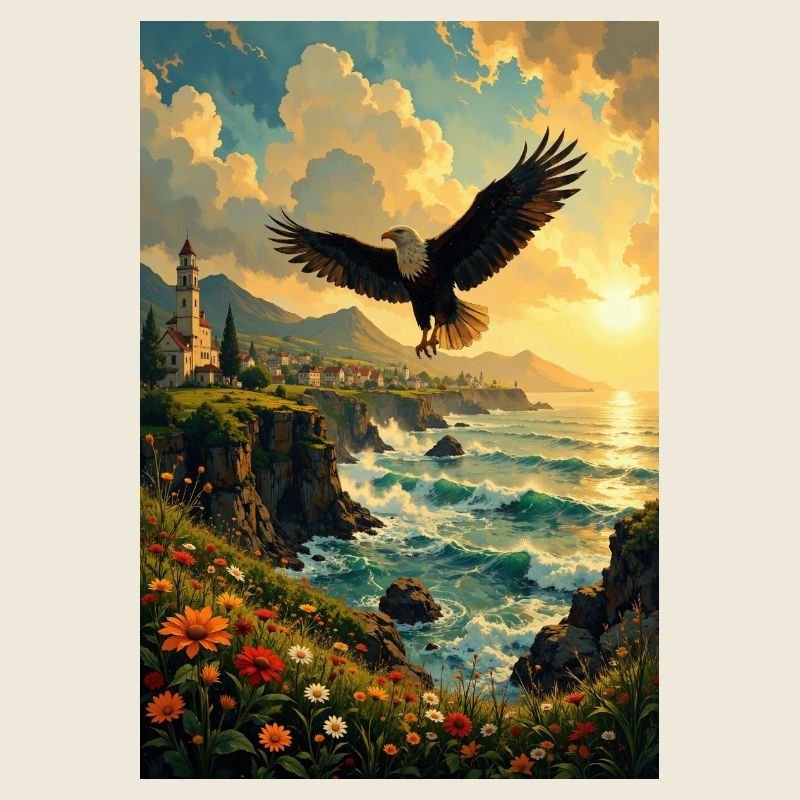 Image d’un aigle en plein essor.