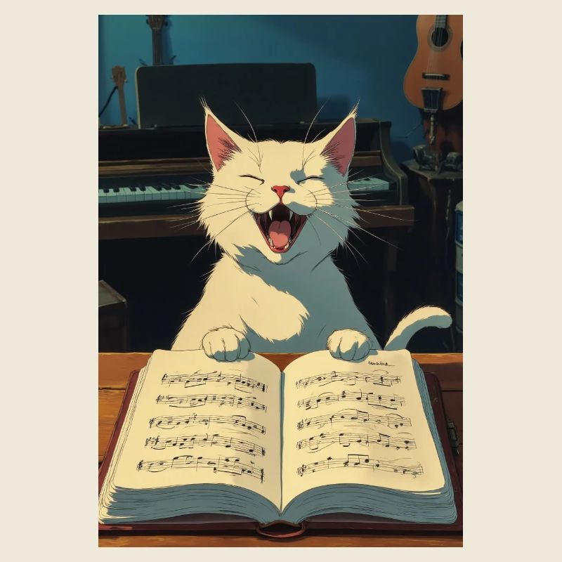 Un chaton mignon chante