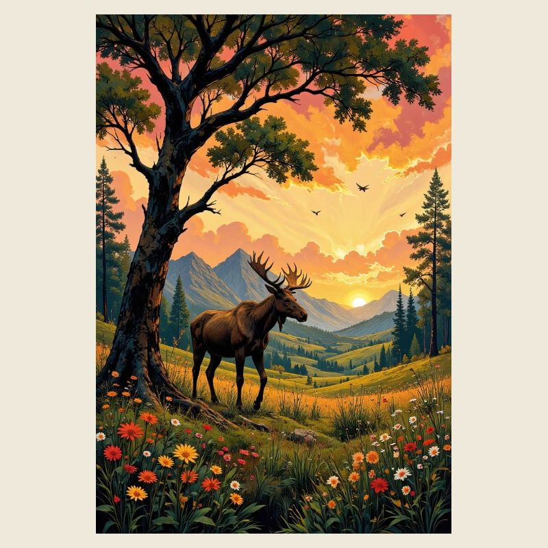 Image : Paysage avec orignal.