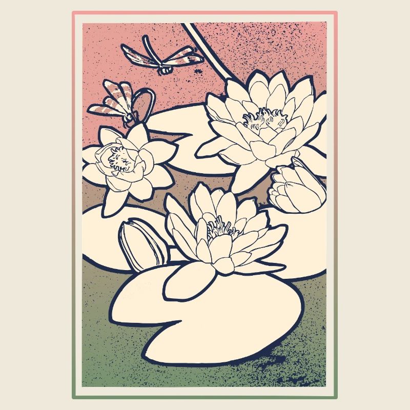 Water Lily Illustration – Tranquility & Nature