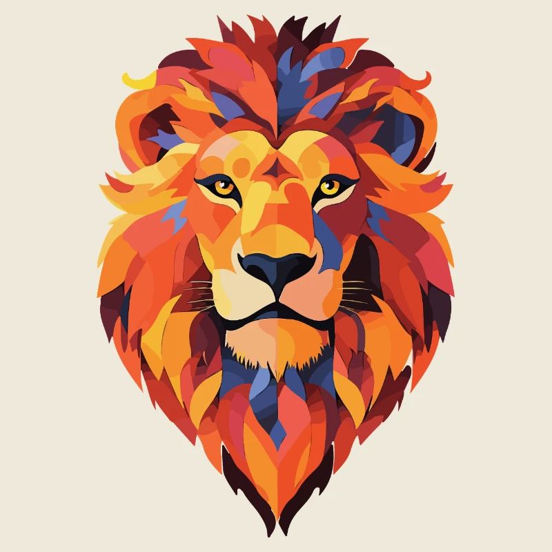 Illustration de Lion coloré