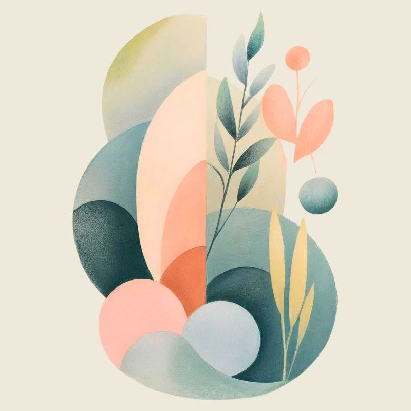 Pastel Abstract Flora Composition