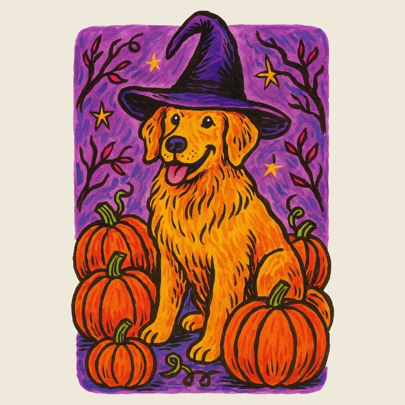 Enchanted Pumpkin Dog Halloween Design