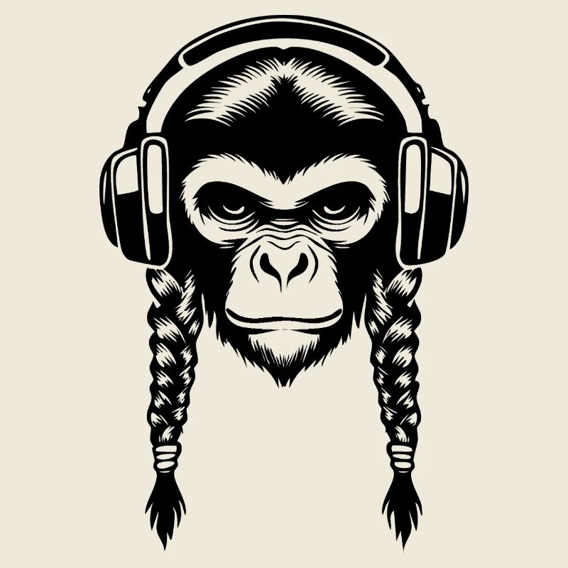 Minimal Monkey Head Lines Art Edition Shirt