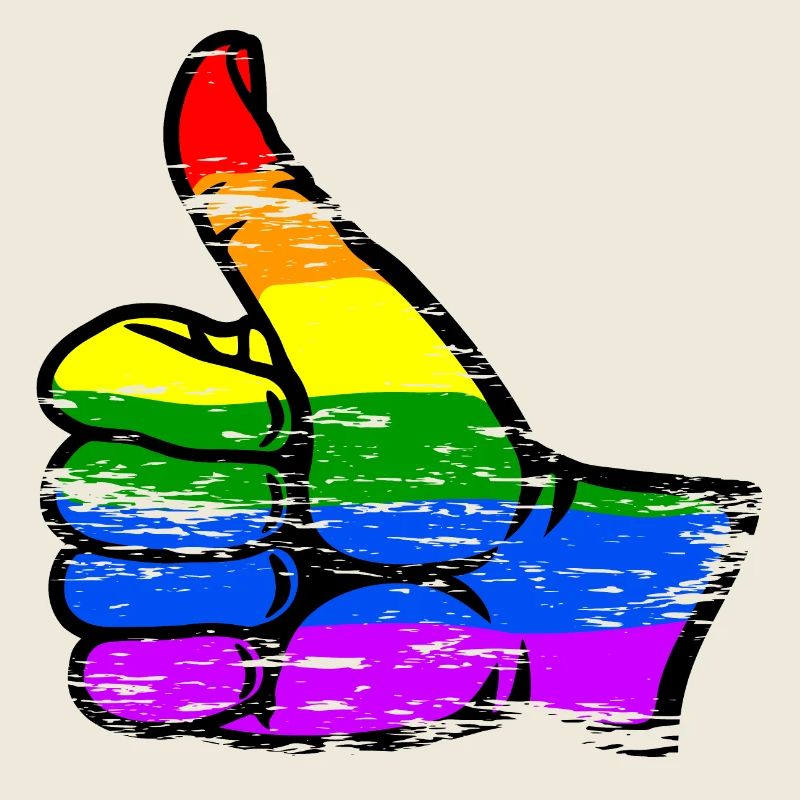 Regenbogenfarbe Flagge Hand alles klar Symbol used