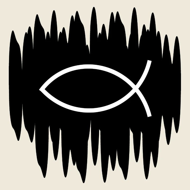 Jésus Poisson Blanc Noir Ichthys Poisson Poisson