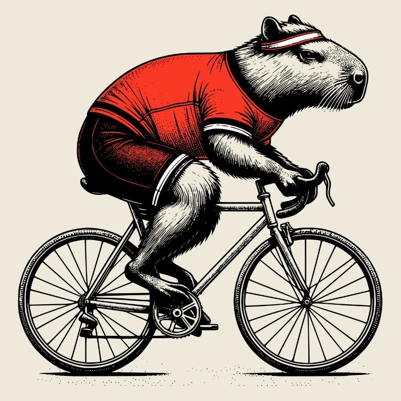Cycling capybara