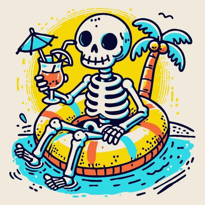 Skeleton with Float Rings – Fun Summer Design