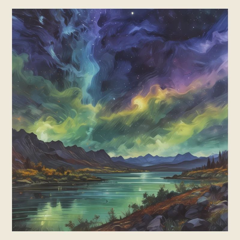 Northern Lights over the Tranquil Lake