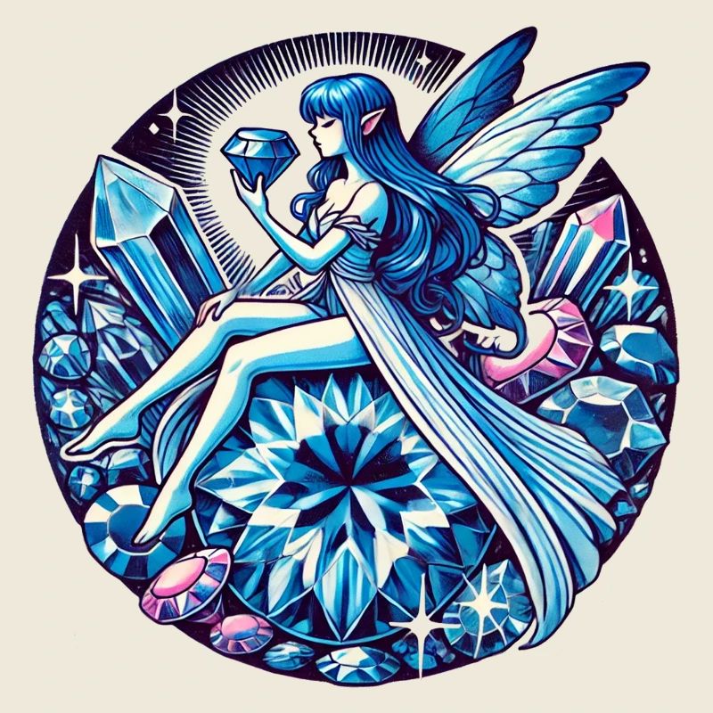 Blauer Saphir Fee Fantasy Kunst
