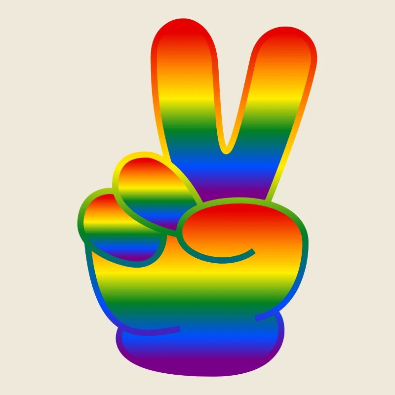 Regenbogen Hand Peace Zeichen