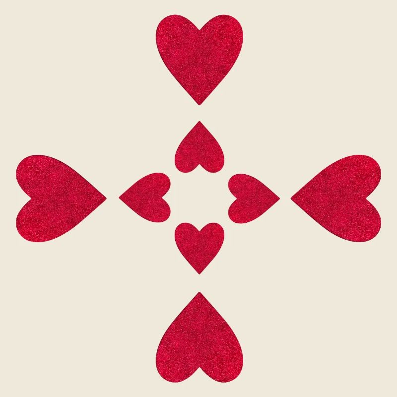 Coeurs en croix scintillants