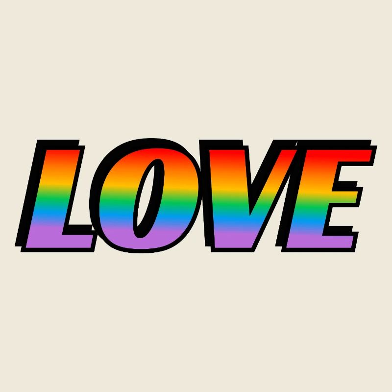 Regenbogen-Text LOVE LGBT Pride Month
