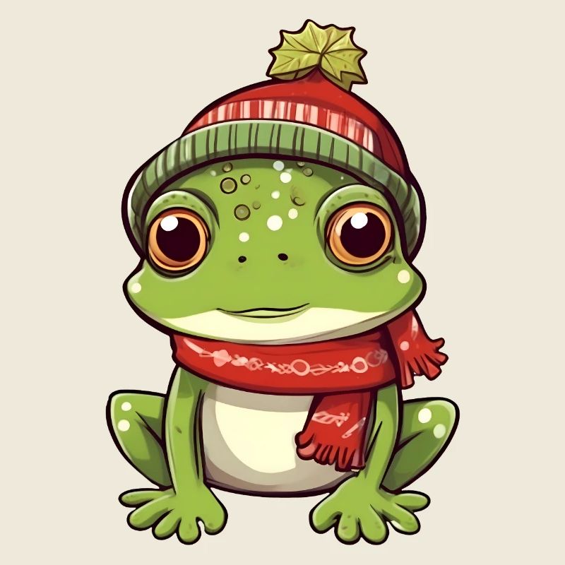 Grenouille mignonne dans un look d’hiver festif !