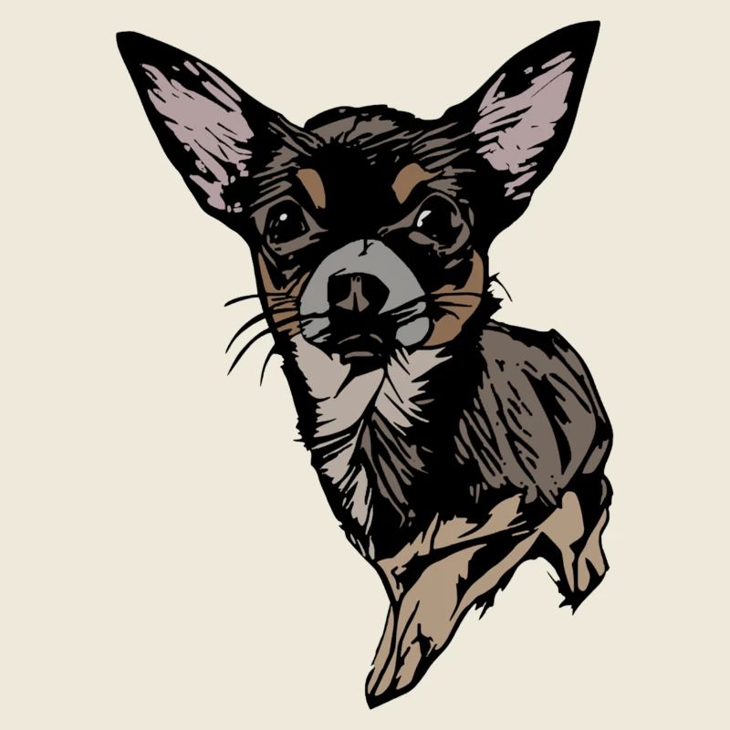 Chihuahua-Illustration auf Textil