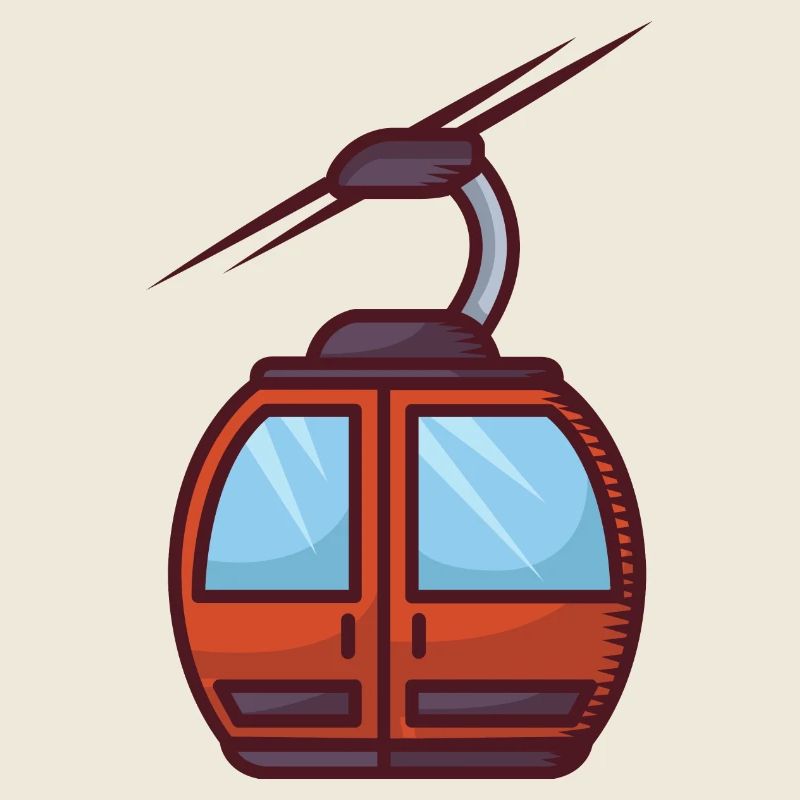 Faszinierende Seilbahn-Illustration