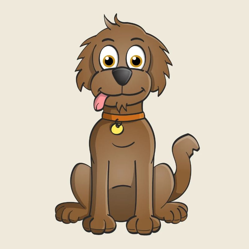 Image d’un chien brun dans le style dessin animé