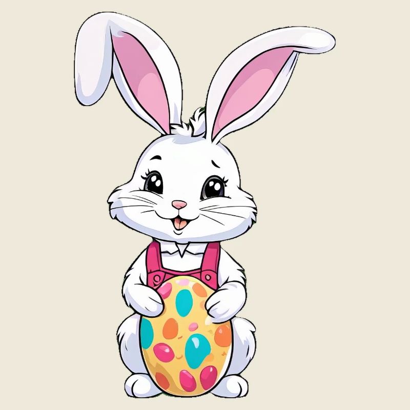 Lapin de Pâques avec des œufs de Pâques