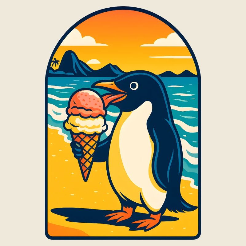 Penguin Icecream Sunset