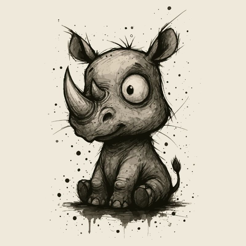 Lustiges Nashorn – Comic-Splash