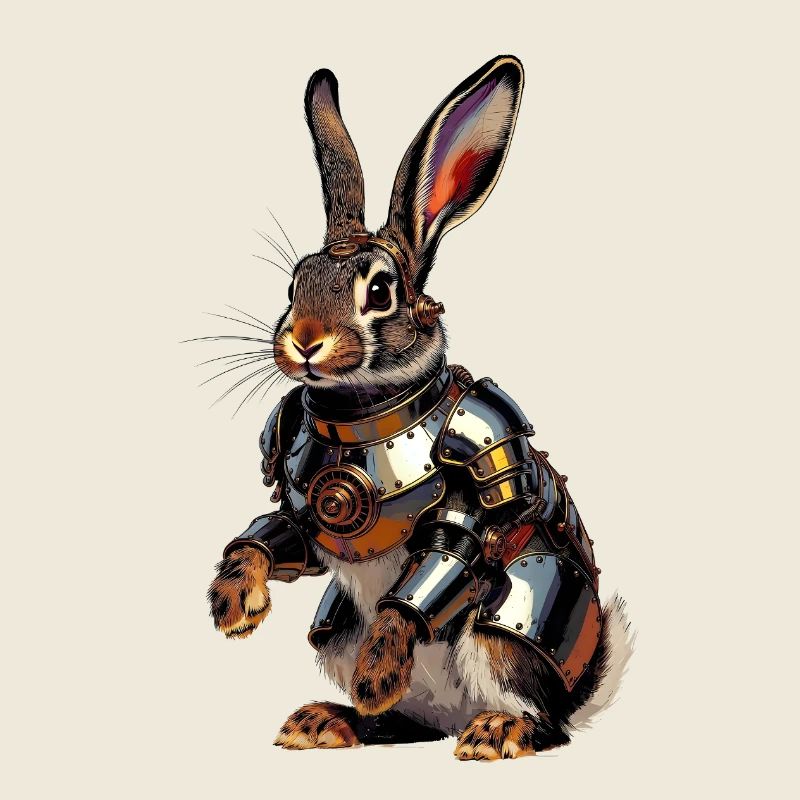 Gepanzerter Kaninchen-Steampunk-Held