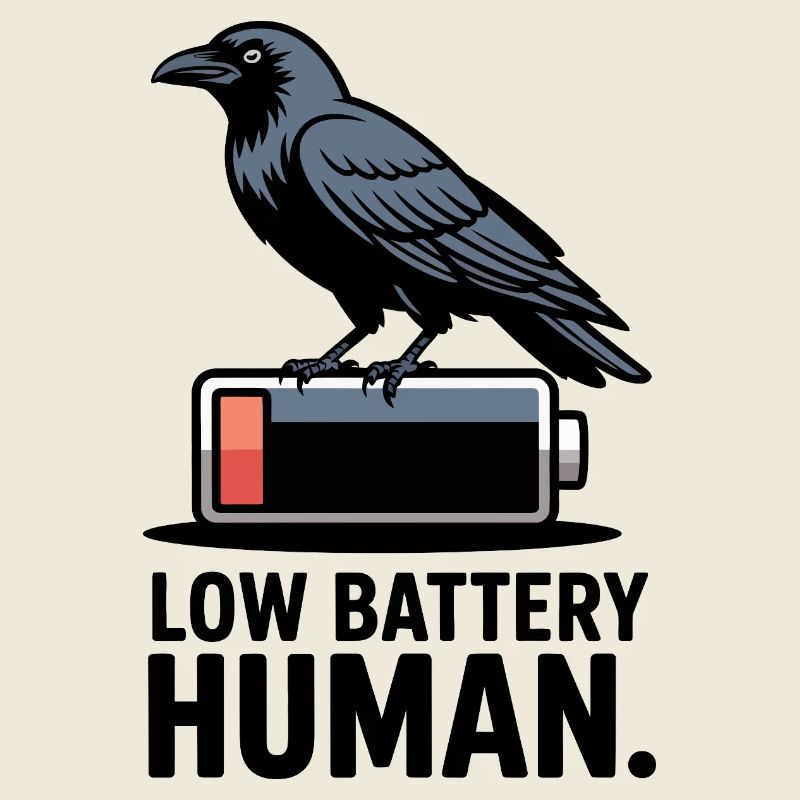 Raven über niedrige Batterie