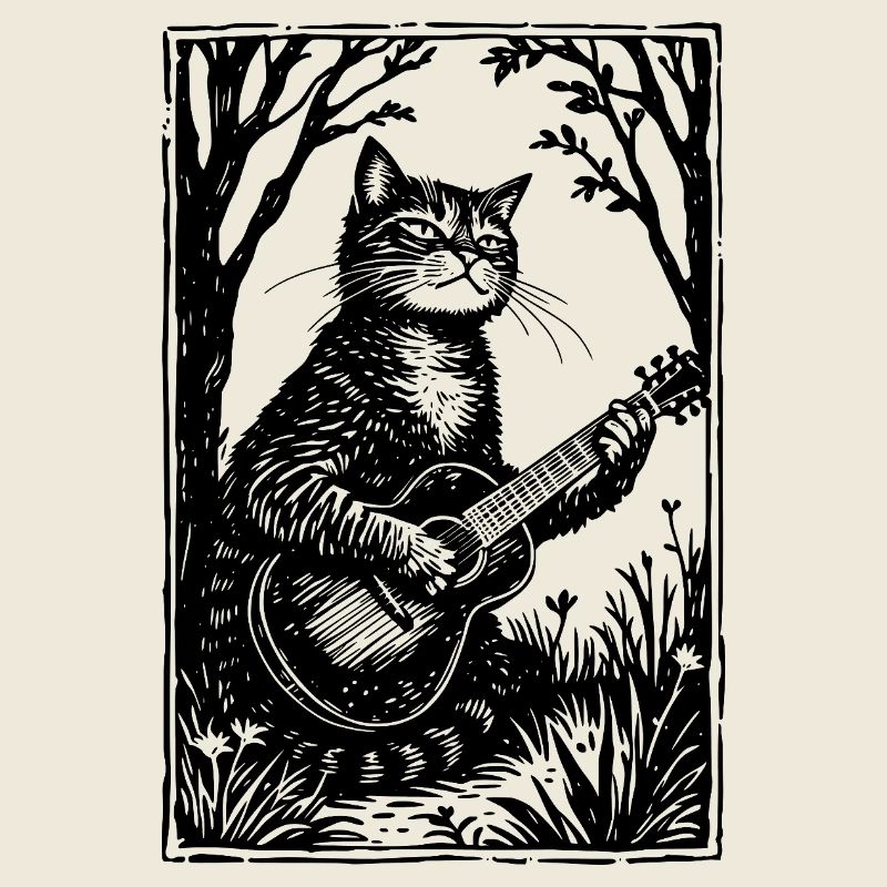 Cat Playing Guitar