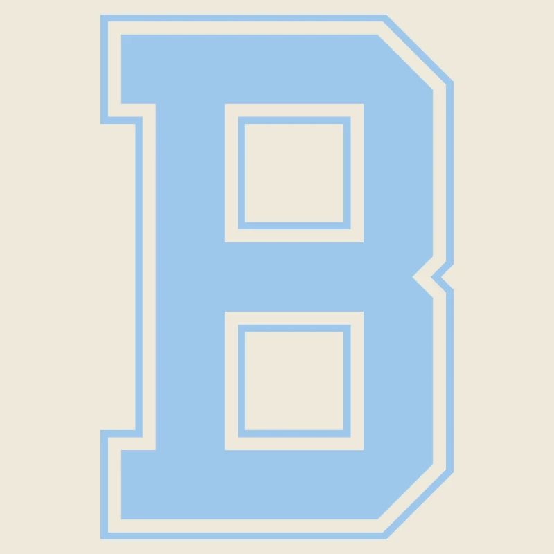 Monogramme Bleu clair Initial Varsity College B