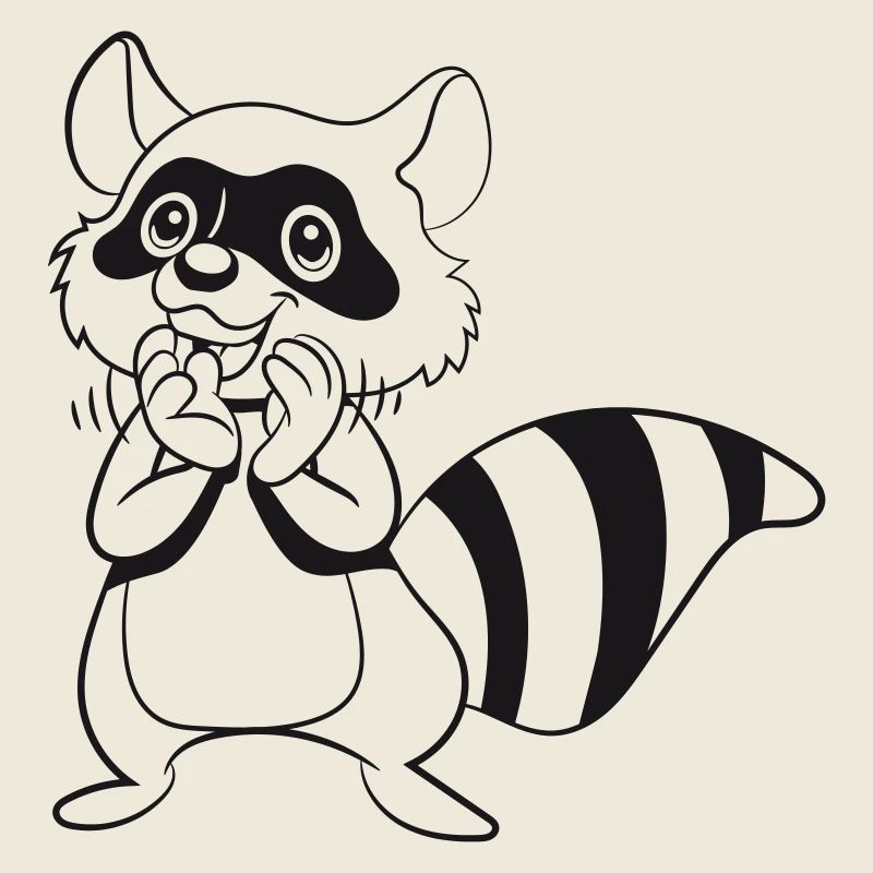 Sourire de rire de raton laveur