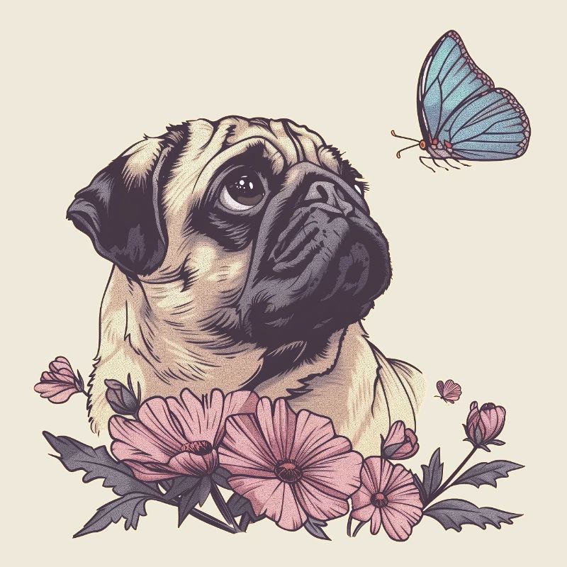 Mops und Schmetterling