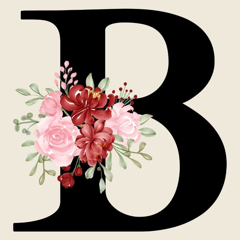 Roter Blumenbuchstabe B