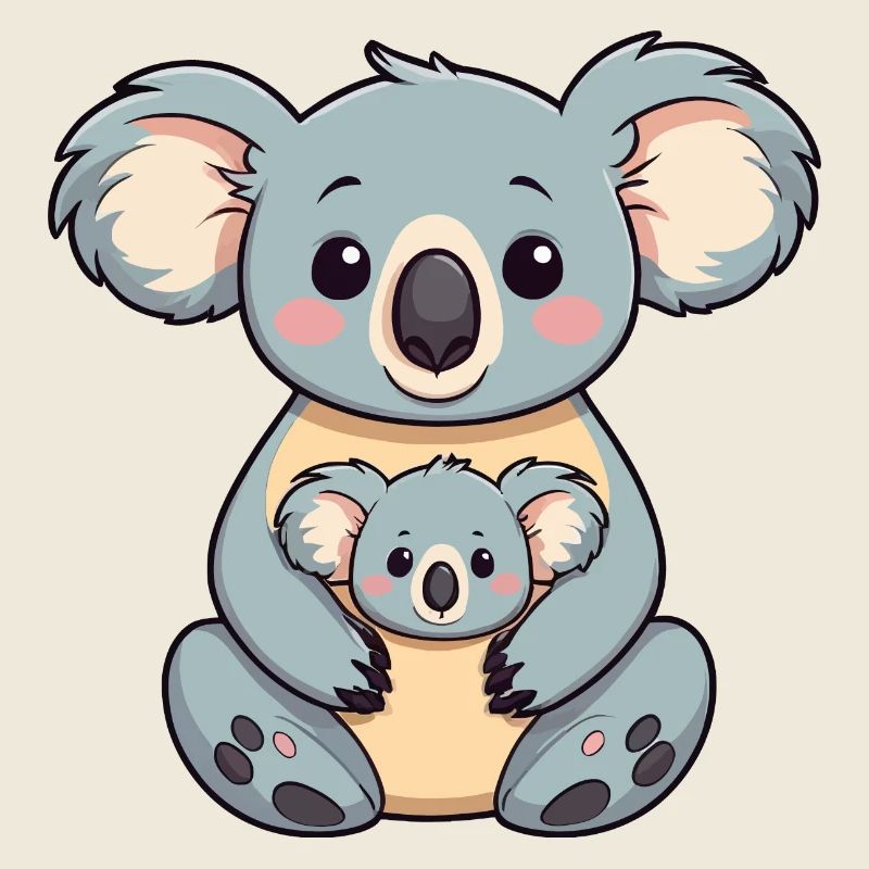Koala with baby