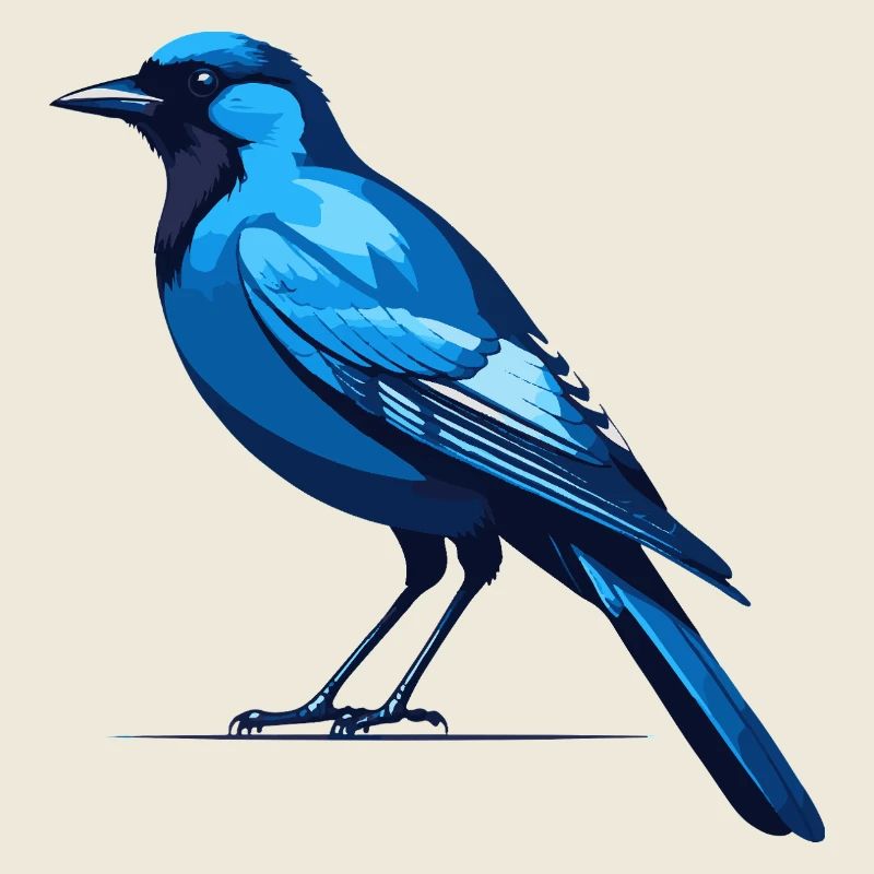 Blue Raven - Bird Sticker
