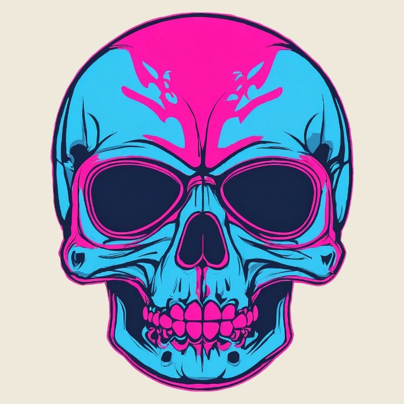Neon Skull Pink Blue