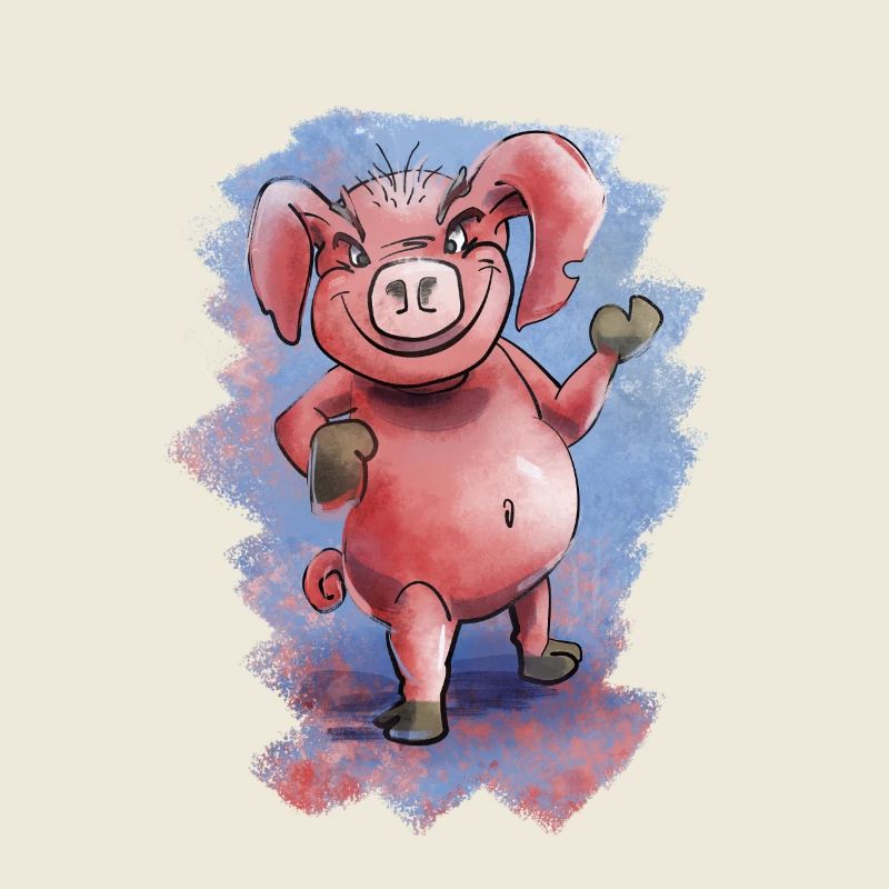 Grumpy funny piggy