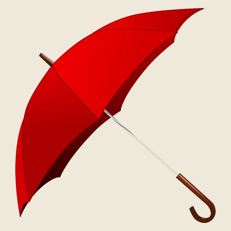 Red umbrella stretched. Gift