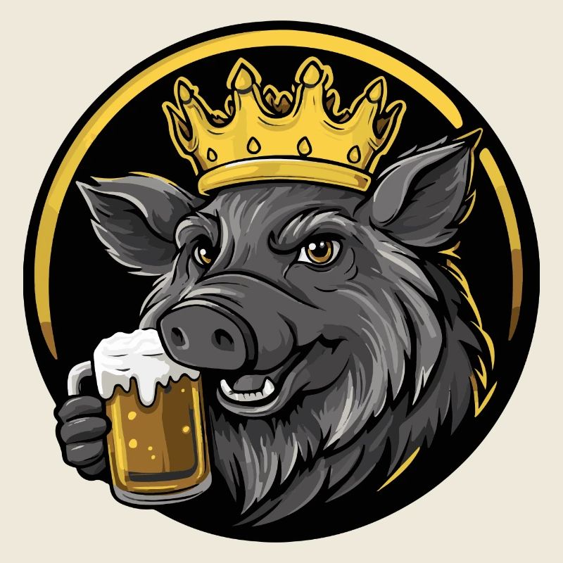 Schwein Bier Comic Wildschwein