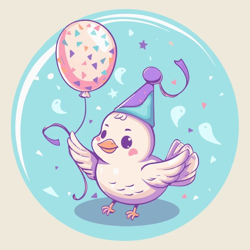 Taube Vogel Geburtstag Comic