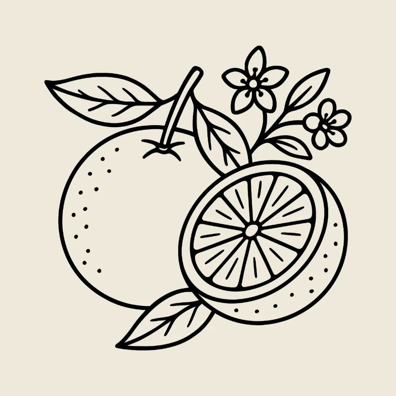 Oranges à fleurs