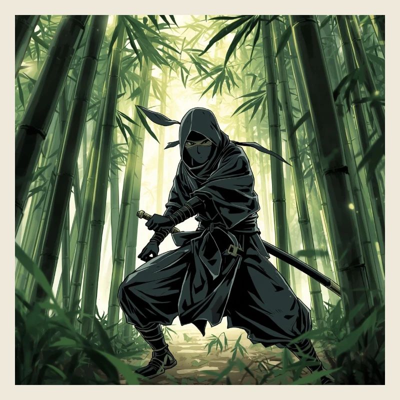 Ninja im Bambuswald