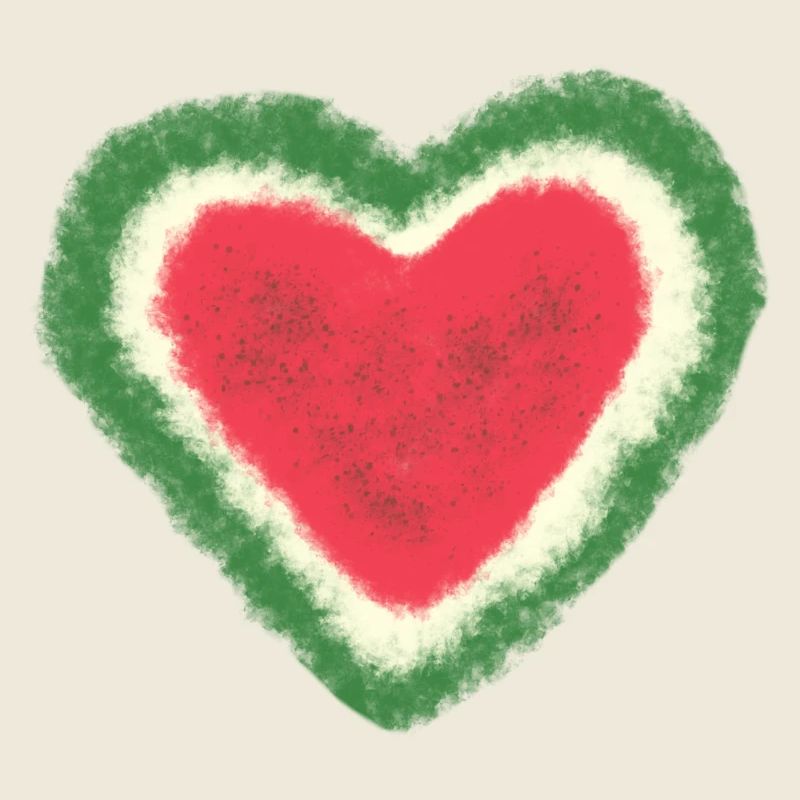 Melone, Wassermelone, Aquarell, Herz