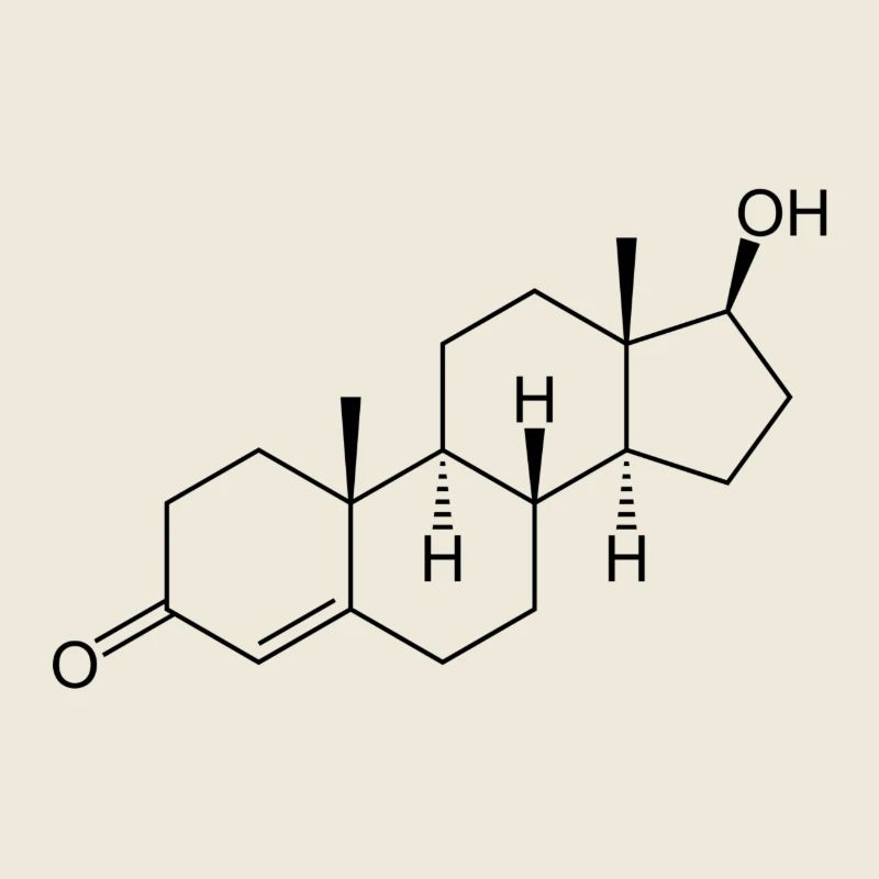 La testostérone - formule structurale chimique
