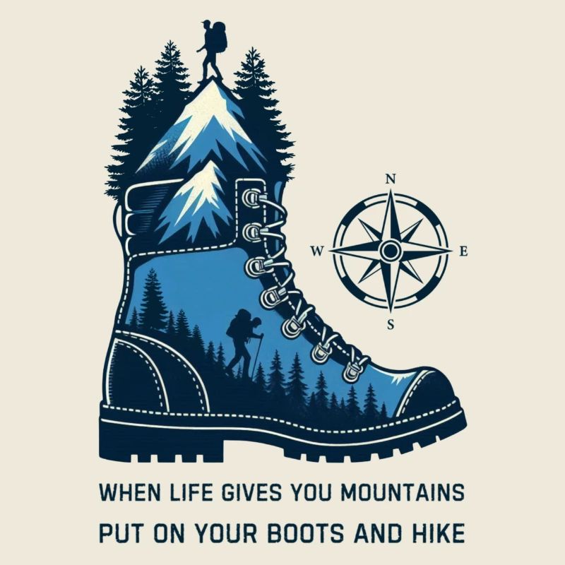 Botte de montagne avec boussole