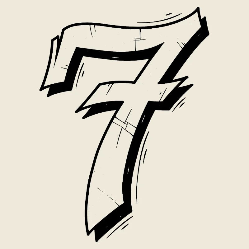 Motif orné du numéro sept