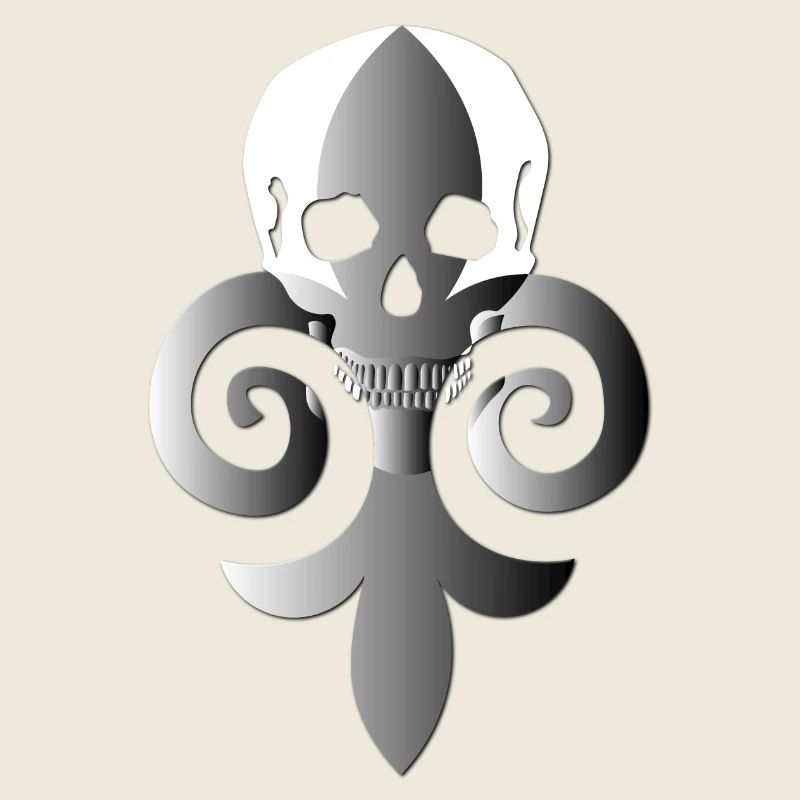 Totenkopf mit Lilie