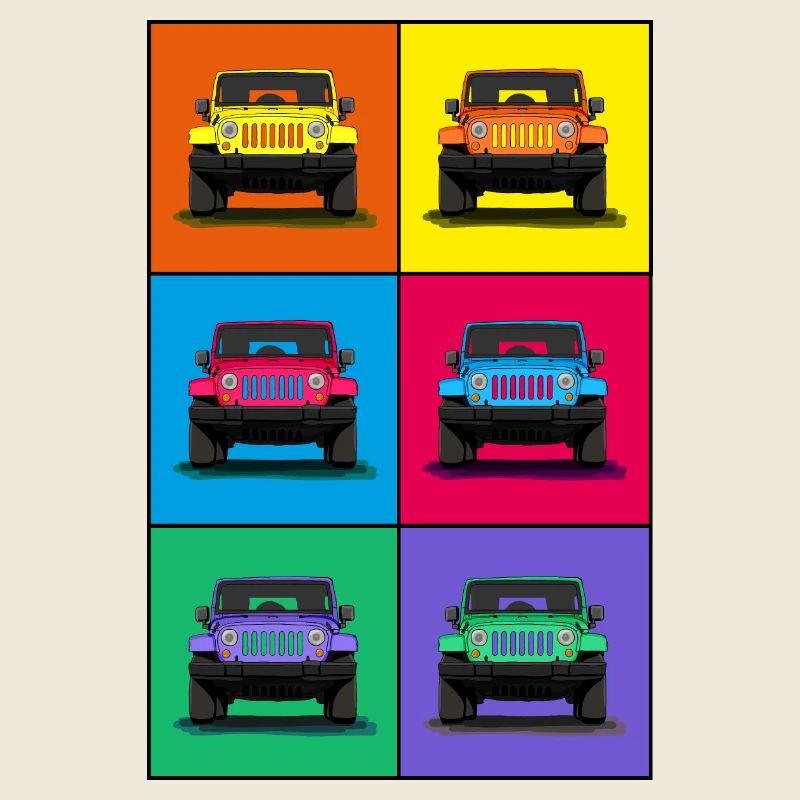 Conception rétro cool d'icône de véhicule hors route américain