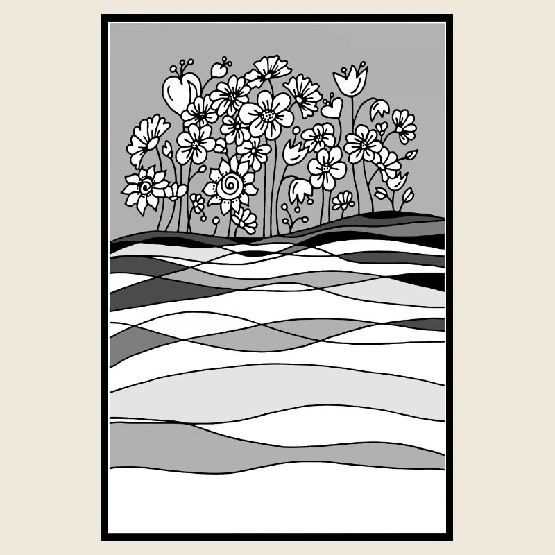 Landschaft mit Blumen