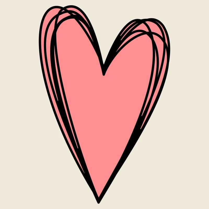 Heart Pink Scribble Doodle Gift Love