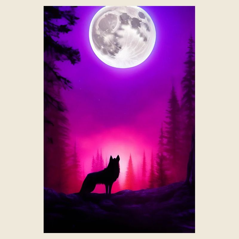 Wolf und Mond